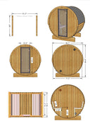 3 Person Barrel Sauna - E6