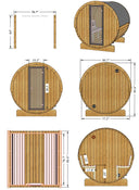 6 Person Barrel Sauna - E8