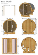 6 Person Barrel Sauna w/ Front Window - E8G