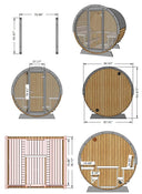6 Person Barrel Sauna Ergo Elegance - EE8G