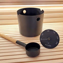 Aluminum 1-Gallon Sauna Bucket Set with Wood Ladle and Thermometer