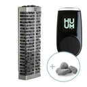 HUUM STEEL Mini 3.5kW Heater, HUUM UKU Control, and Stones