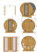 4 Person Barrel Sauna - E7