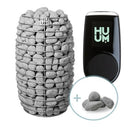 HUUM Drop 9kW Heater, HUUM UKU WiFi Control, and Stones
