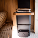 Saunum AIR L 15 Heater, AirIQ WiFi, and Stones (Stainless Steel)