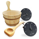 Wooden 1-Gallon Sauna Bucket, Wood Ladle, Thermometer, Hygrometer